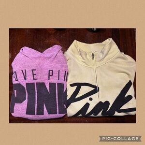 PINK Victoria's Secret Sweatshirts - Pink and Cream